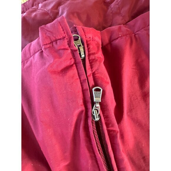 Vintage Eddie Bauer Women's Red Jacket size Medium 1990s hooded Nylon - Picture 6 of 9